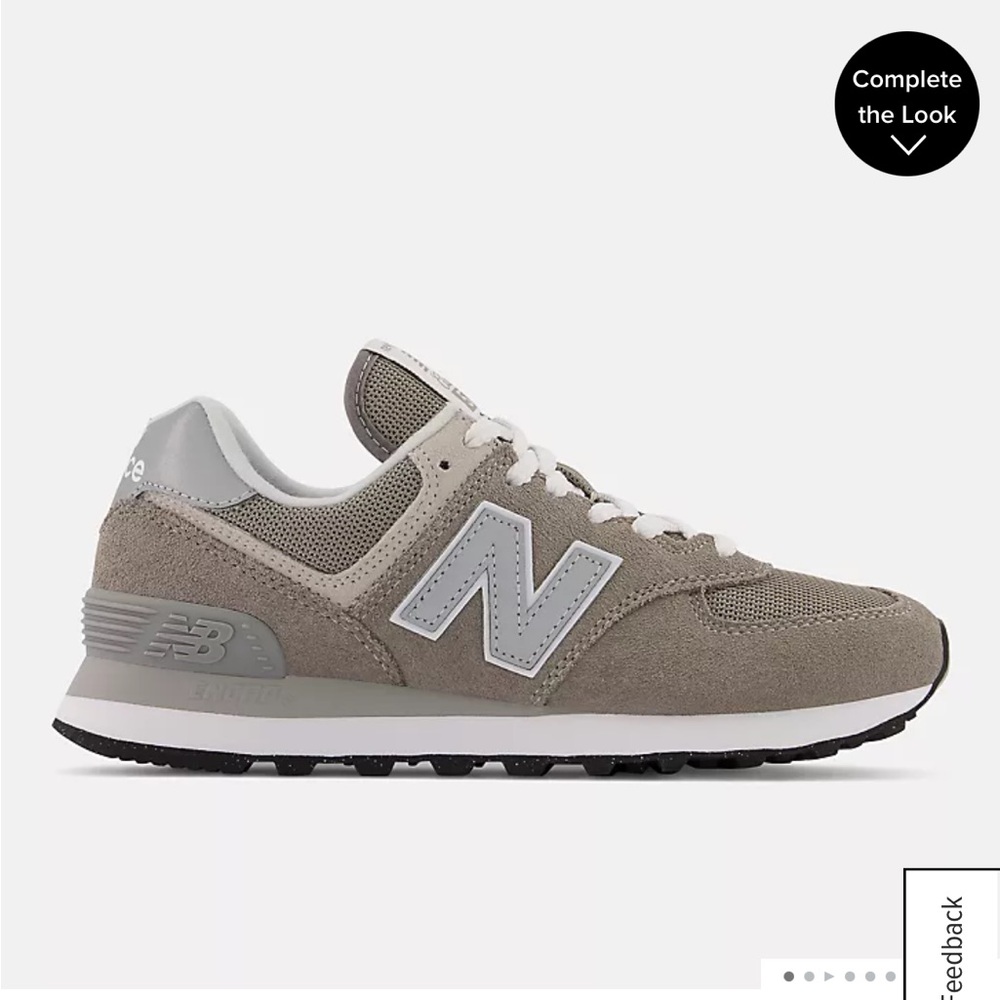 New Balance Gray Suede & Mesh Sneakers
